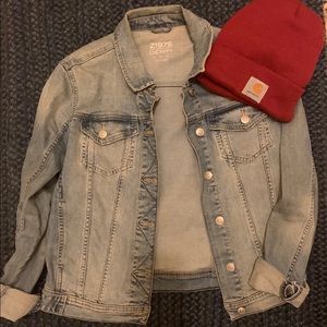 Zara Denim Jacket + Carhartt Toque